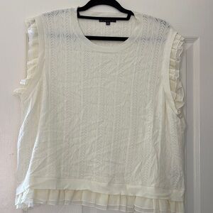 Adrianna Papell Cream Sleeveless Blouse